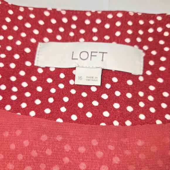 Loft Womens Size 16 Romper Flowy Wrap Tie Polka Dot Shorts Beach Vacation - Picture 2 of 16